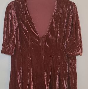 Free People | Tunic - Adelle Velvet Dress (Red) - Medium